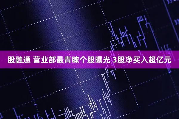 股融通 营业部最青睐个股曝光 3股净买入超亿元